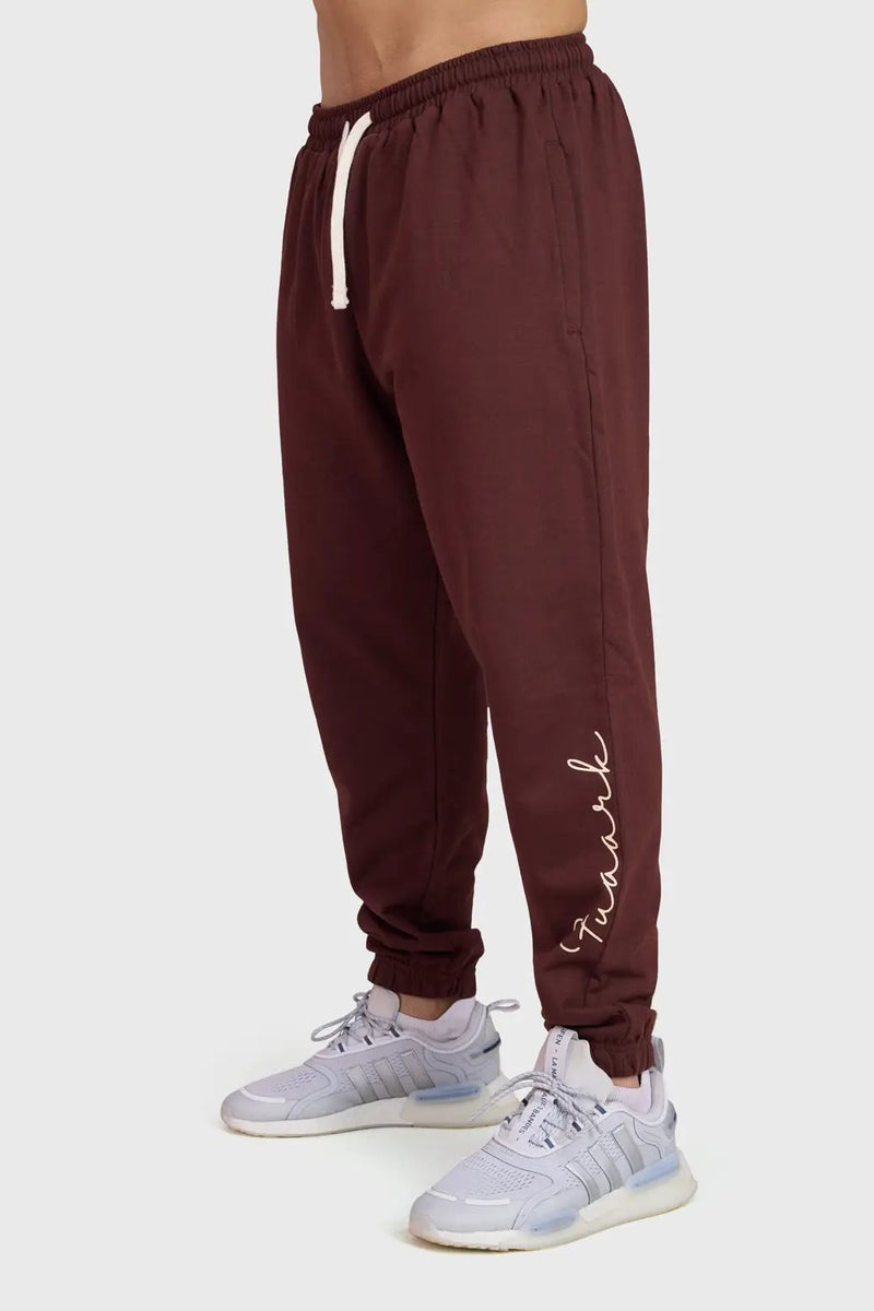 Signature Oversized Band Joggers Brown by Fuaark Nz