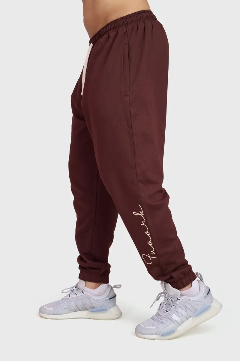 Signature Oversized Band Joggers Brown by Fuaark Nz
