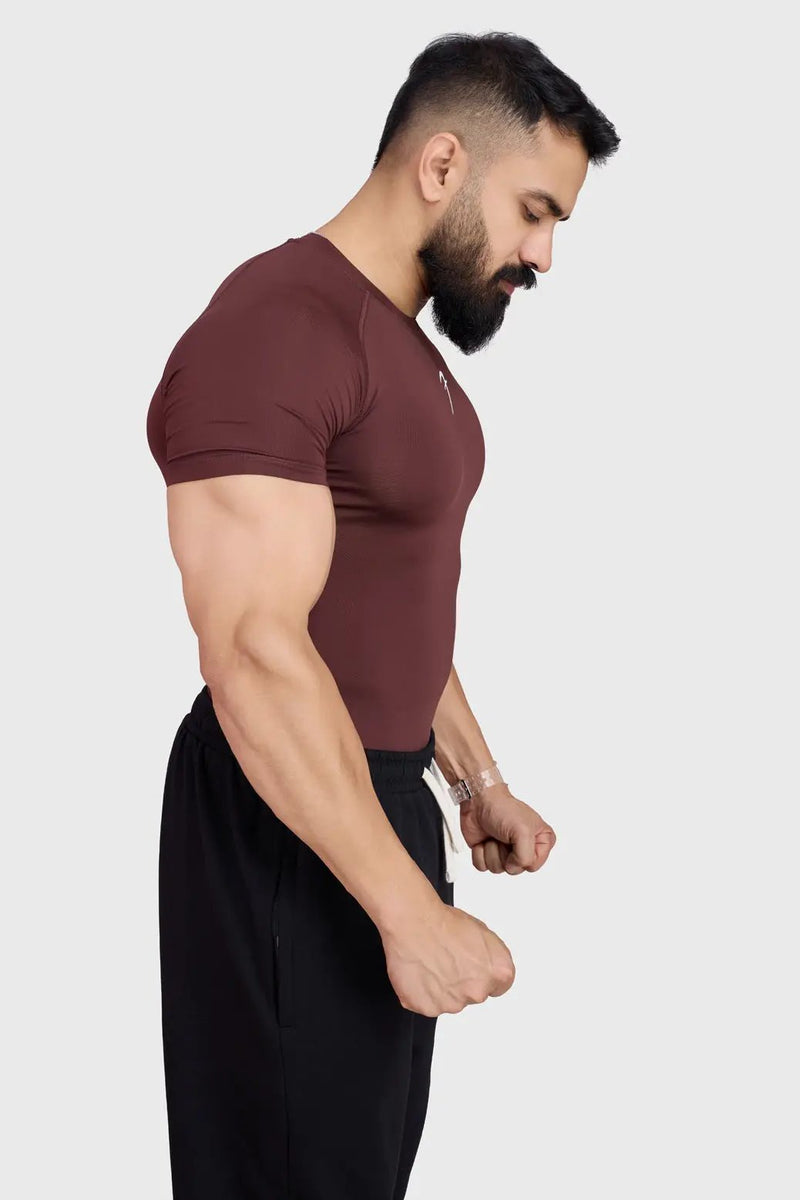 Compression T-shirt Brown by Fuaark Nz