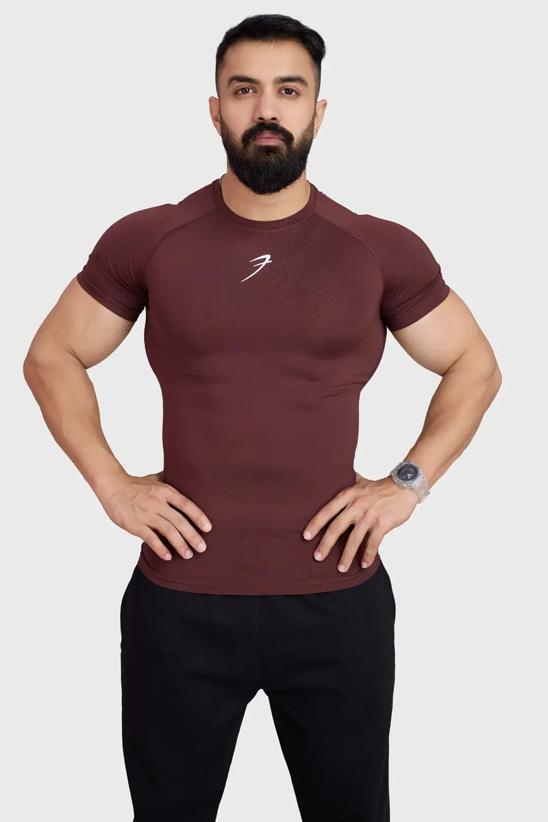 Compression T-shirt Brown by Fuaark Nz