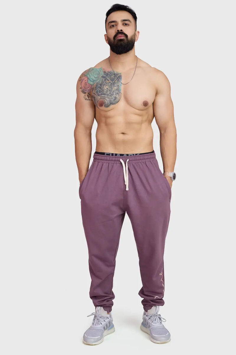 Signature Oversized Band Joggers Mauve by Fuaark Nz