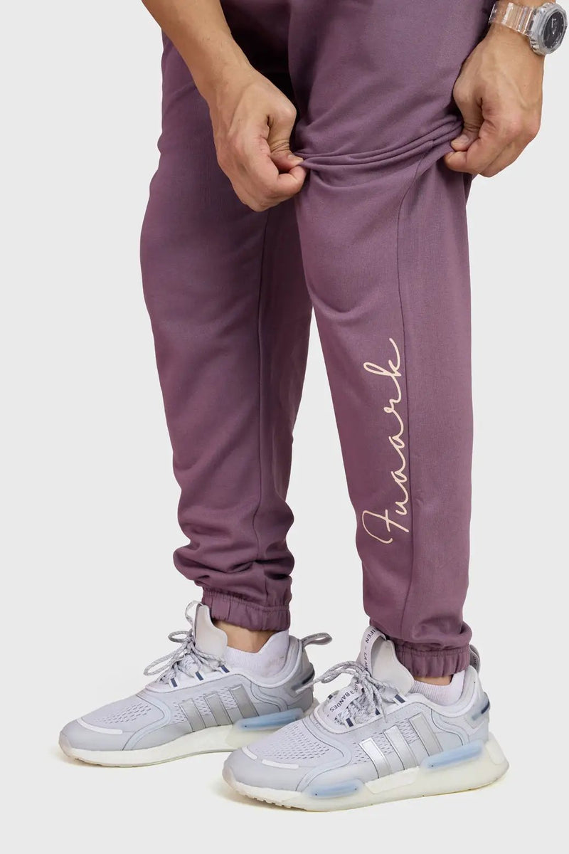 Signature Oversized Band Joggers Mauve by Fuaark Nz