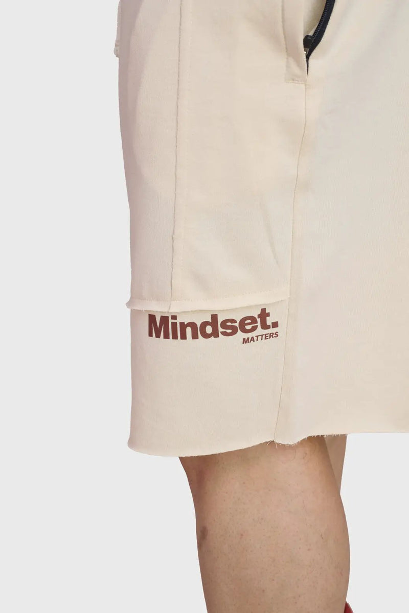 Raw Edge Oversized Shorts Beige by Fuaark Nz
