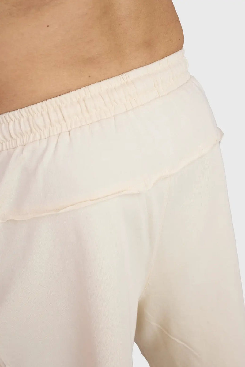 Raw Edge Oversized Shorts Beige by Fuaark Nz