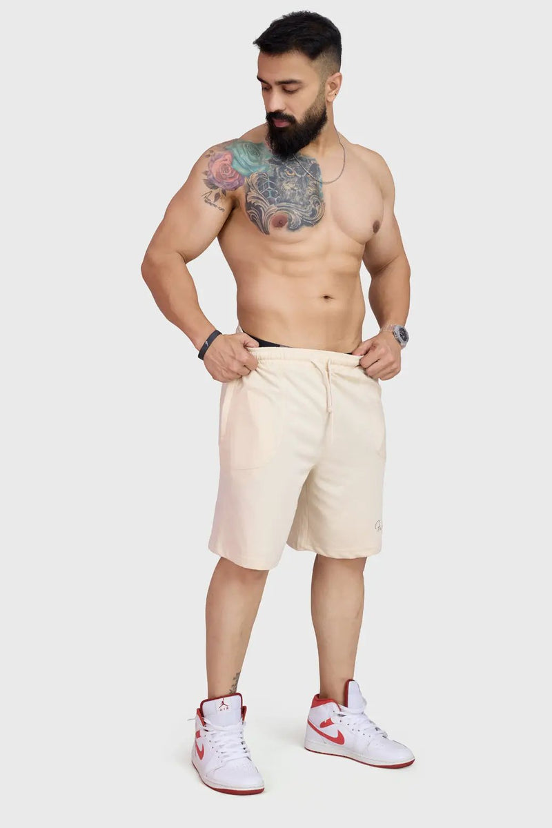 Weekend Oversized Shorts Beige by Fuaark Nz