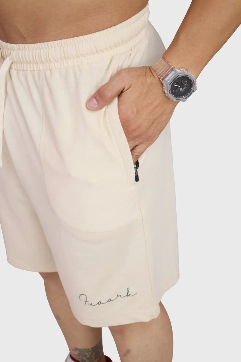 Weekend Oversized Shorts Beige by Fuaark Nz