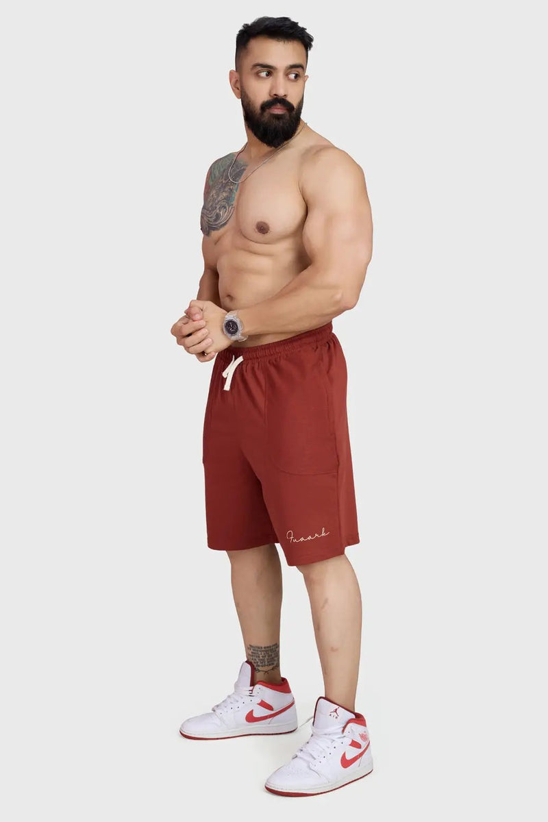 Weekend Oversized Shorts Rust by Fuaark Nz