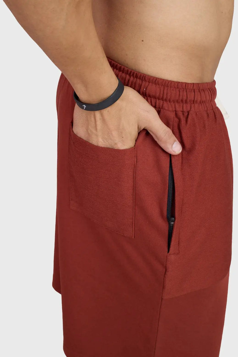 Weekend Oversized Shorts Rust by Fuaark Nz