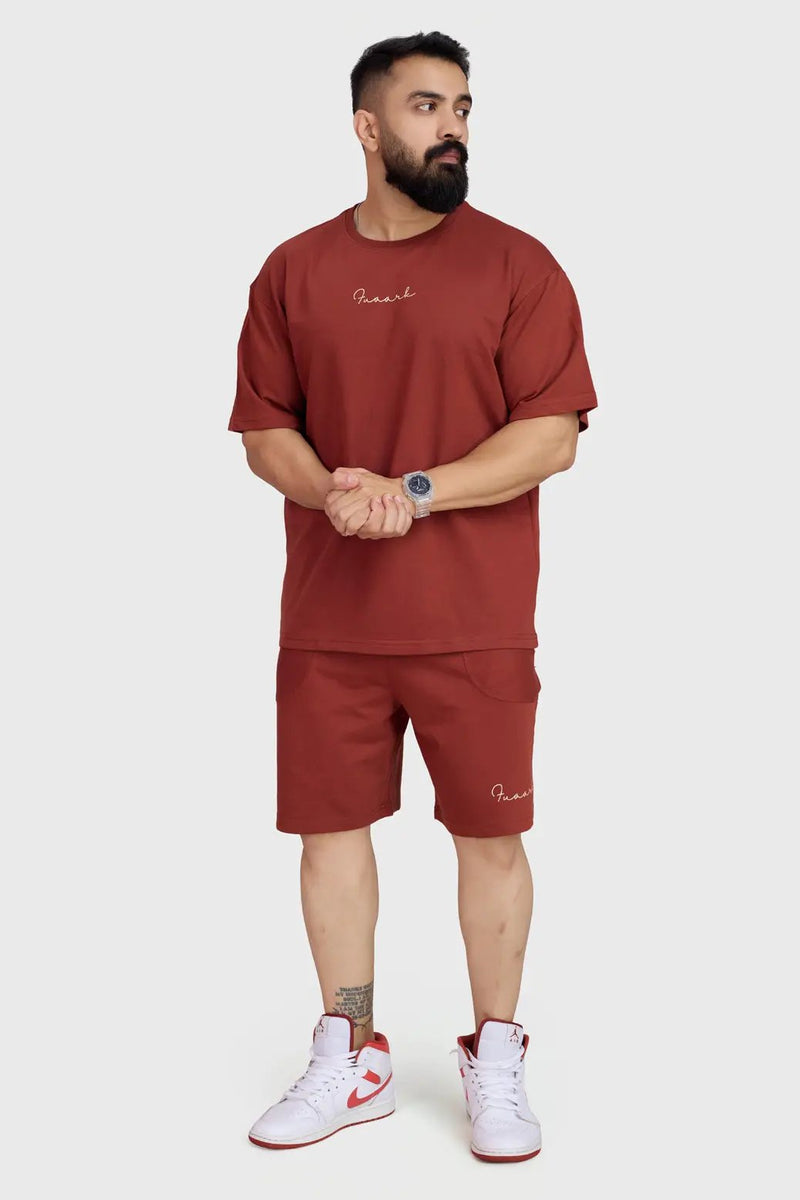 Weekend Oversized T-shirt Rust by Fuaark Nz