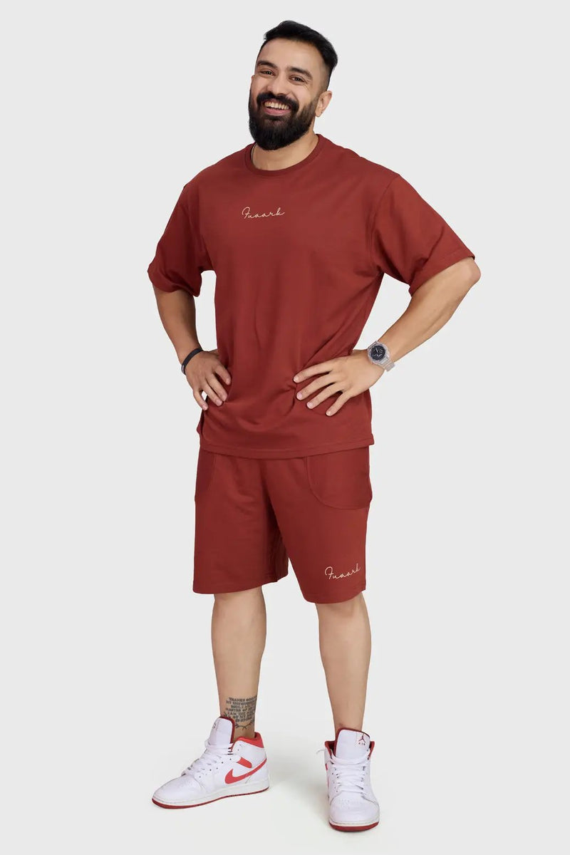 Weekend Oversized T-shirt Rust by Fuaark Nz