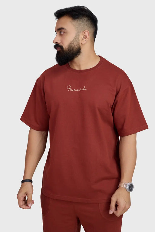 Weekend Oversized T-shirt Rust by Fuaark Nz