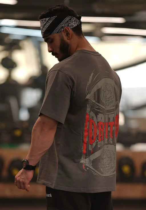 Fortitude Oversized T-shirt Dark Grey by Fuaark Nz