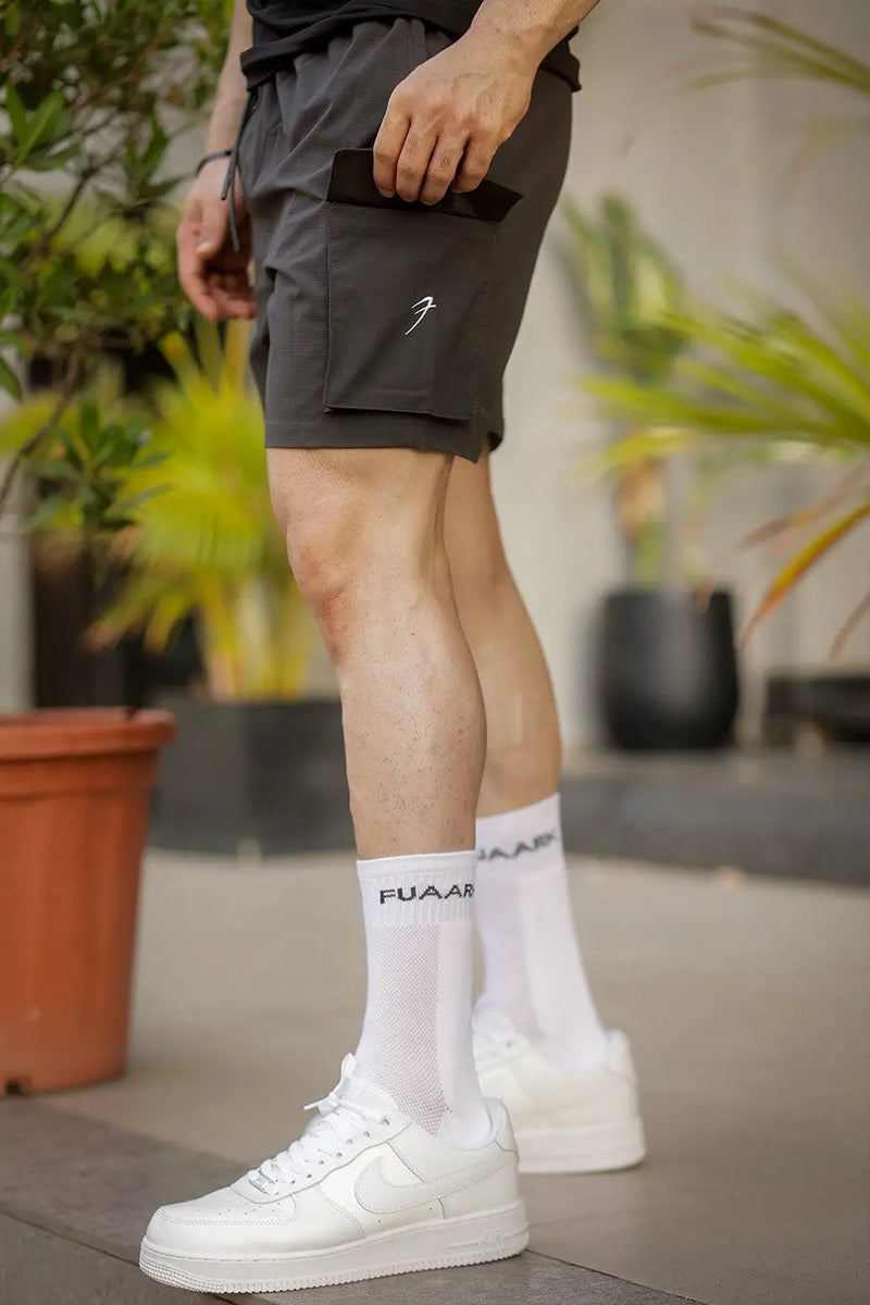 Delta Cargo Shorts Grey by Fuaark Nz