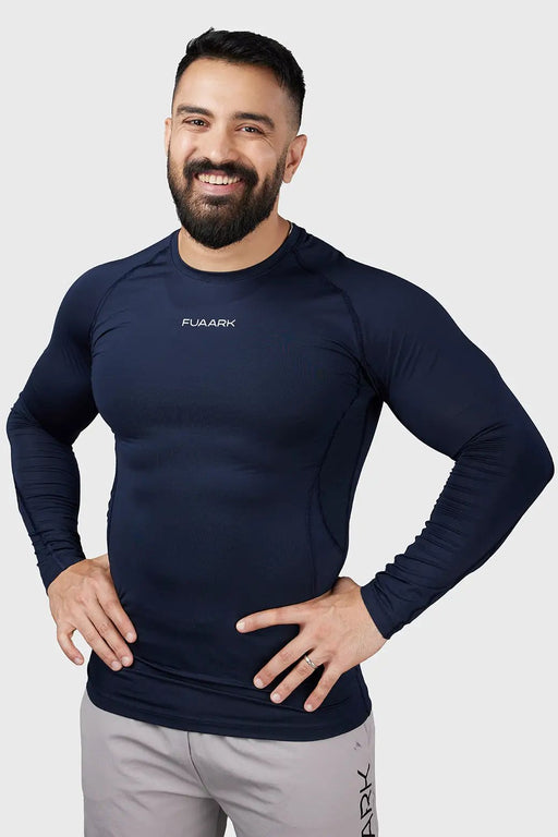 Compression 2.0 Full Sleeves T-shirt Navy by Fuaark Nz