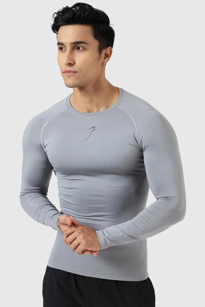 Compression Fullsleeves T-shirt Sea Grey by Fuaark Nz
