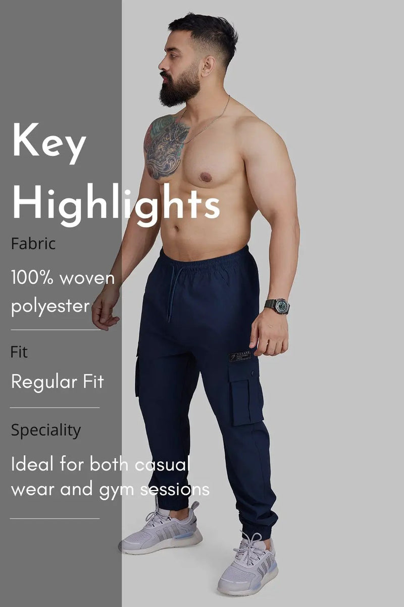 Script Cargo Joggers Dark Navy by Fuaark Nz