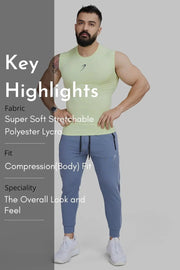Compression Sleeveless Tank Lime by Fuaark Nz