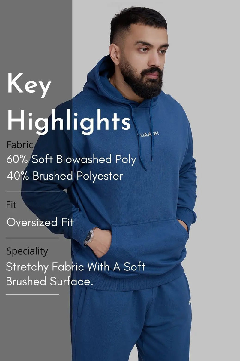 Signature Oversized Hoodie Navy by Fuaark Nz
