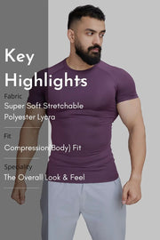 Compression T-shirt Plum by Fuaark Nz