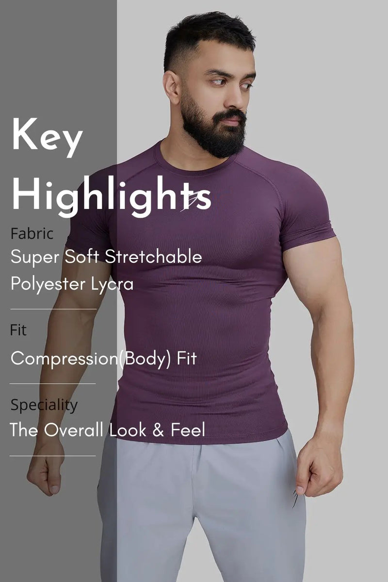 Compression T-shirt Plum by Fuaark Nz