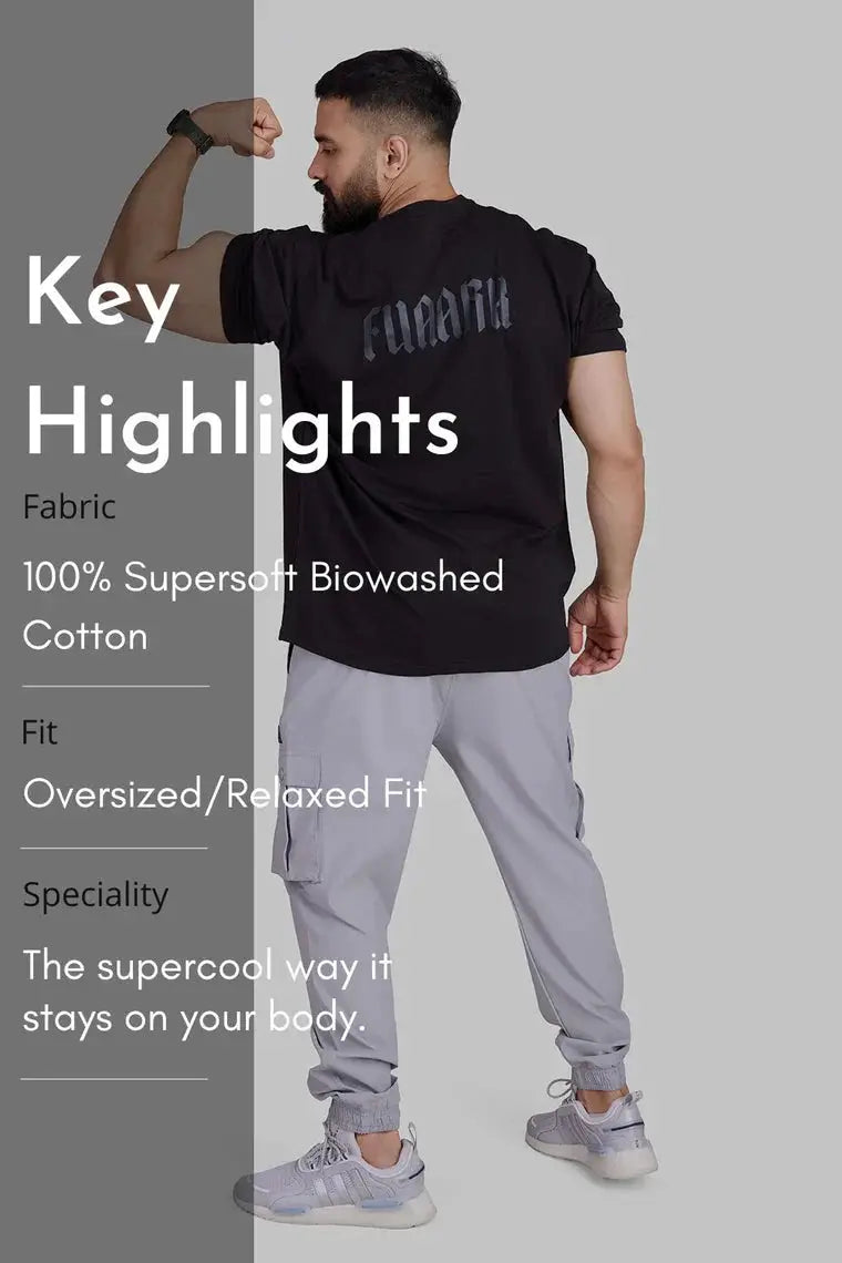 Regime Oversized T-shirts Black by Fuaark Nz