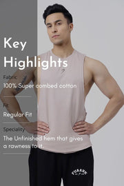 Drift Deep Arm Tank Beige by Fuaark Nz