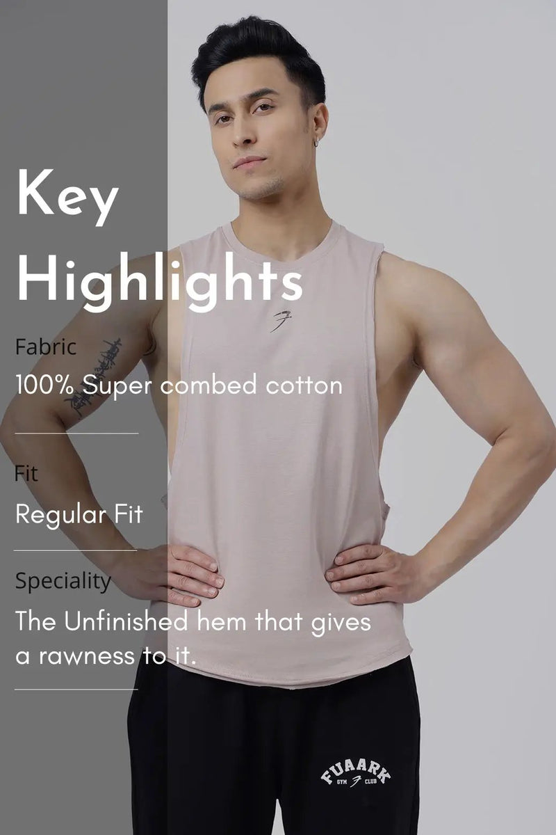 Drift Deep Arm Tank Beige by Fuaark Nz