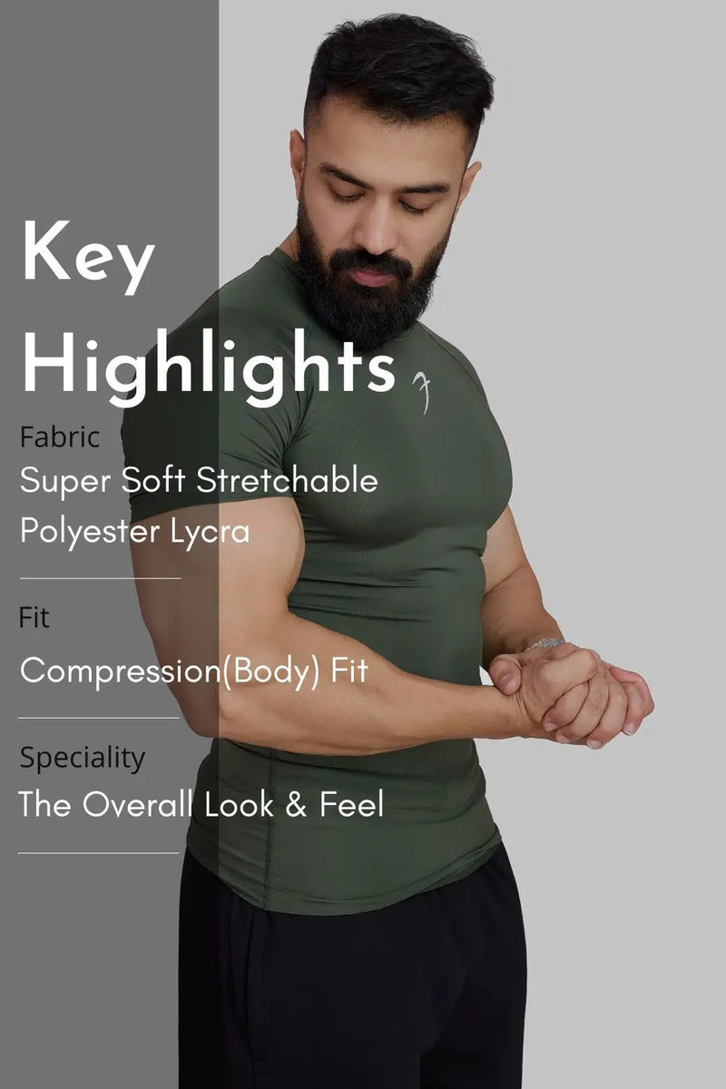 Compression T-shirt Olive by Fuaark Nz