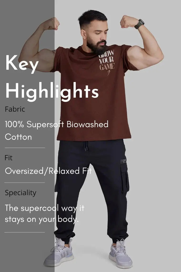 Unisex Grow Oversized T-shirts Coffee by Fuaark Nz