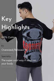Fortitude Oversized T-shirt Black by Fuaark Nz