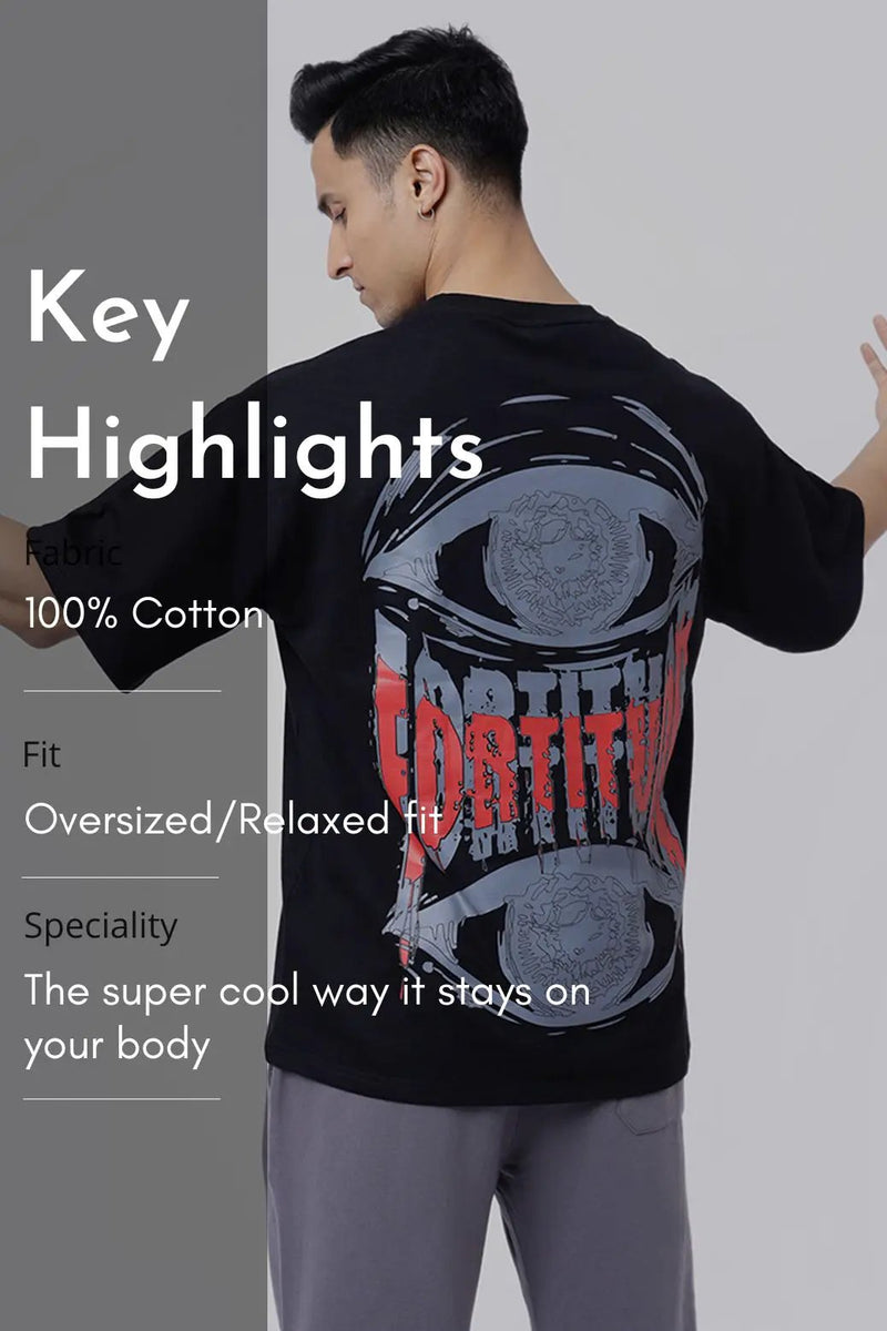Fortitude Oversized T-shirt Black by Fuaark Nz