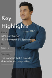 Chase Full Sleeves T-shirt Teal by Fuaark Nz