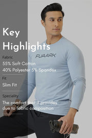 Chase Full Sleeves T-shirt Sky Blue by Fuaark Nz