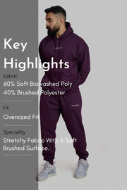 Signature Oversized Hoodie Plum by Fuaark Nz