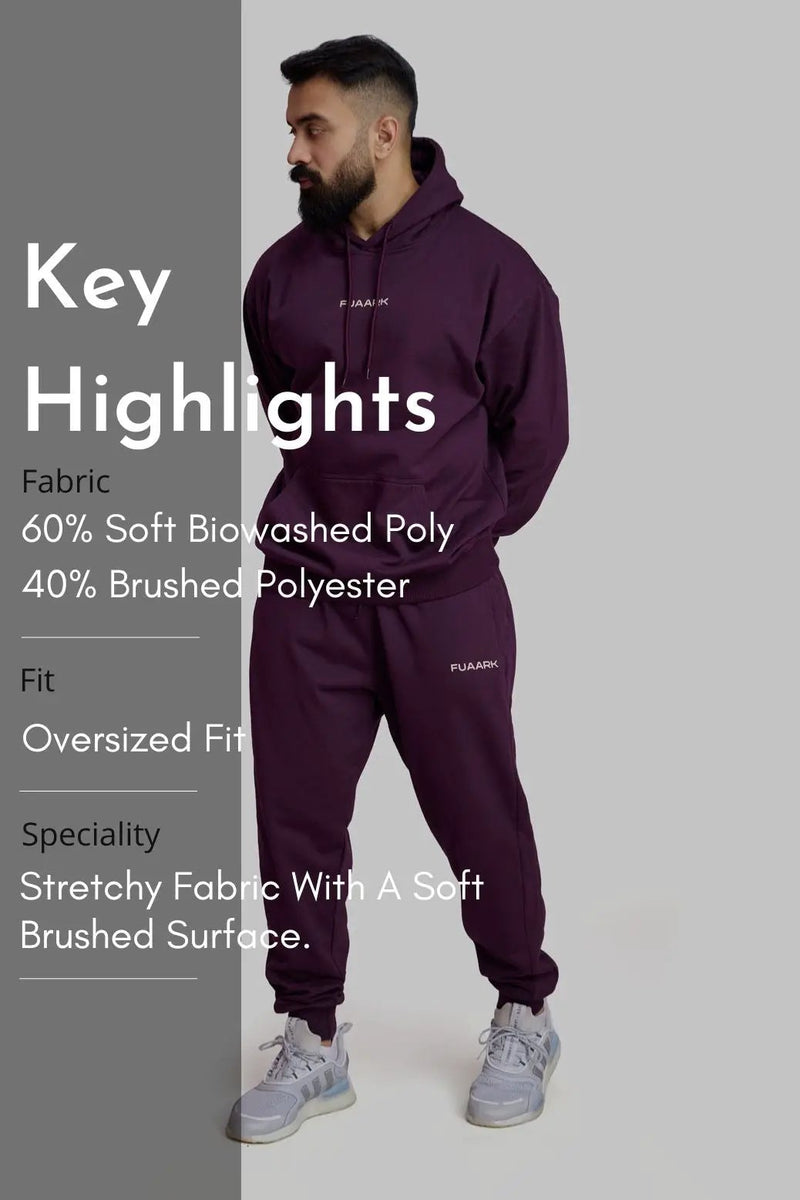 Signature Oversized Hoodie Plum by Fuaark Nz