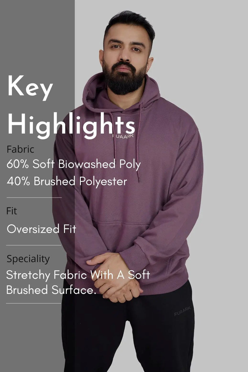 Signature Oversized Hoodie Mauve by Fuaark Nz