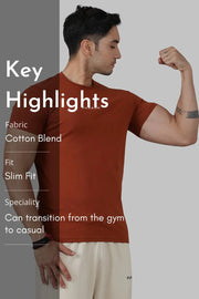 Legacy Crew Neck T-shirt Salsa Brown by Fuaark Nz