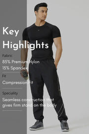 Power Seamless T-shirt Black by Fuaark Nz
