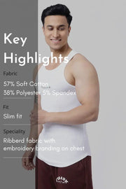 Ribbed Tank White by Fuaark Nz