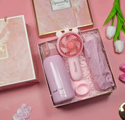 Poppy Gifts Gift 3-in-1 Pink Gift Set – Insulated Drink Bottle + Handheld Fan + Compact Umbrella 3-in-1 Pink Gift Set – Insulated Drink Bottle + Handheld Fan + Compact Umbrella