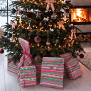Waste Free Celebrations Furoshiki Wrapping Cloths Feliz Navidad Fiesta - 4 Furoshiki Gift Wraps Feliz Navidad Fiesta - 4 Furoshiki Gift Wraps