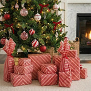 Waste Free Celebrations Furoshiki Wrapping Cloths Candy Cane - 4 Furoshiki Gift Wraps Candy Cane - 4 Furoshiki Gift Wraps