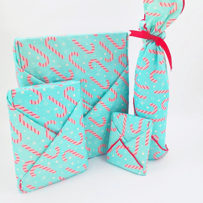 Waste Free Celebrations Furoshiki Wrapping Cloths Feliz Navidad Dulces - 4 Furoshiki Gift Wraps Feliz Navidad Dulces - 4 Furoshiki Gift Wraps