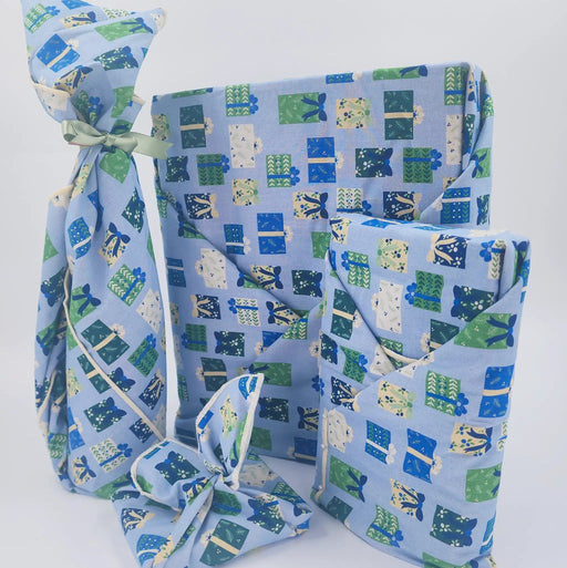 Waste Free Celebrations Furoshiki Wrapping Cloths Folk Gaver - 4 Furoshiki Gift Wraps Folk Gaver - 4 Furoshiki Gift Wraps