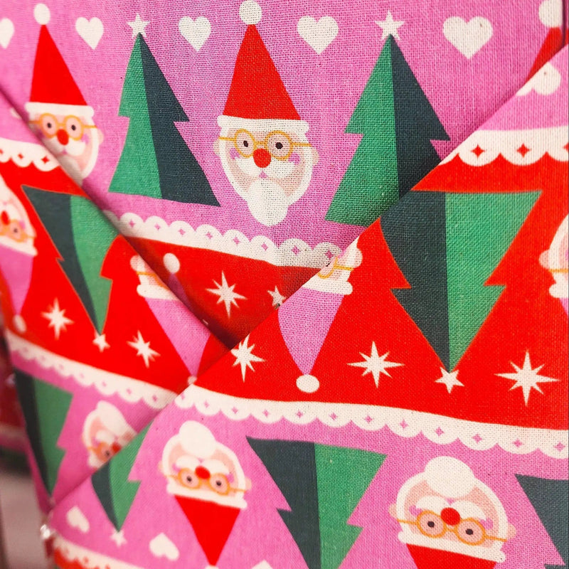 Waste Free Celebrations Furoshiki Wrapping Cloths Feliz Navidad Papá Noel - 4 Furoshiki Gift Wraps Feliz Navidad Papá Noel - 4 Furoshiki Gift Wraps