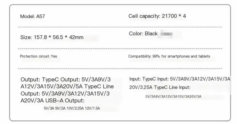 High-Capacity Fast Charging Power Bank (Model A57) by Mead's Supply & Equipment Outfitters limited