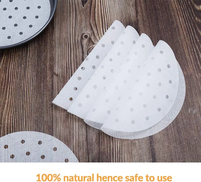200PCS Air Fryer Liners Perforated Parchment Paper Round Non-stick by salelink.co.nz
