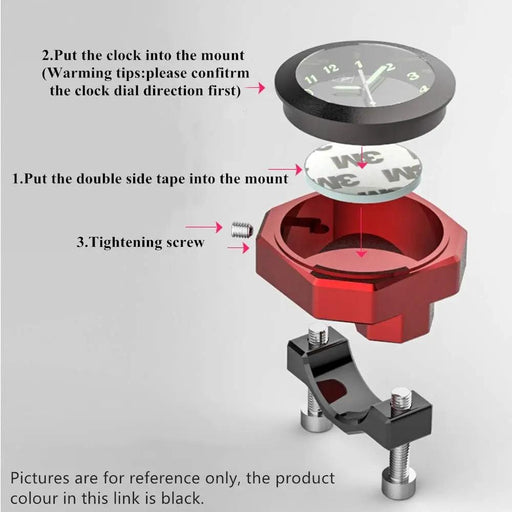 Handlebar Luminous Dial Motorcycle Clock for Dirt Bike Motocross by salelink.co.nz