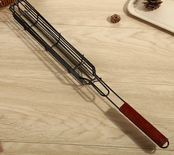 Grilling Basket BBQ Sausage Rack 4PCS by salelink.co.nz