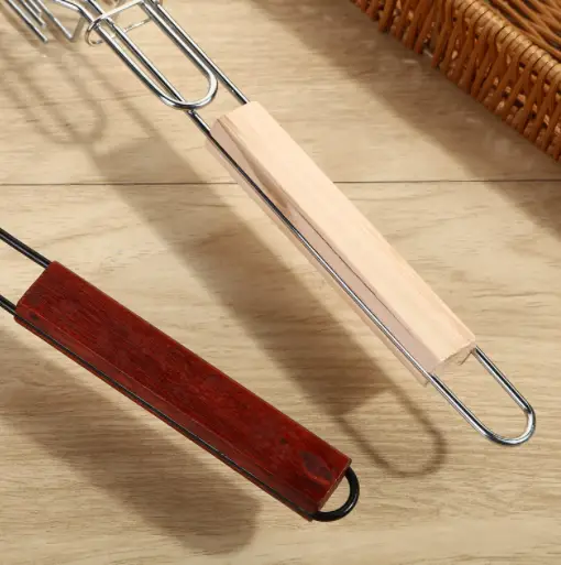 Grilling Basket BBQ Sausage Rack 4PCS by salelink.co.nz